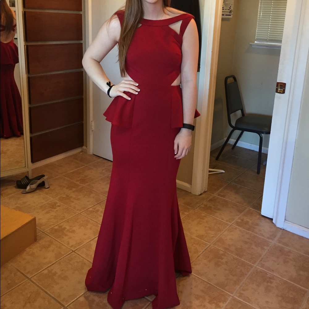 Long red dress